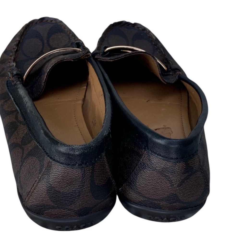COACH Women's Olympia Pebble Grain Flat Slip On Loafers, Leather Brown 7.5 B - Picture 8 of 10